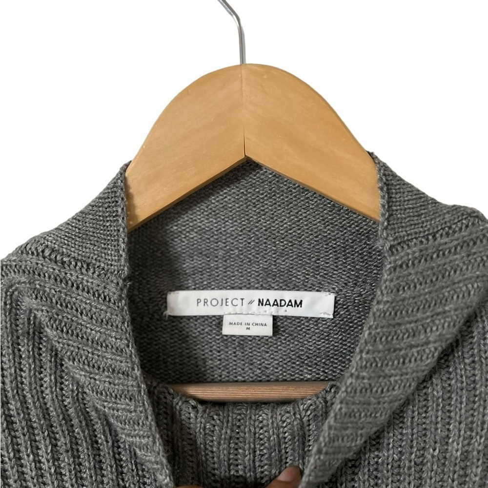 PROJECT NAADAM Gray High Low Knit Mockneck Sweater Pullover Top - Picture 3 of 8